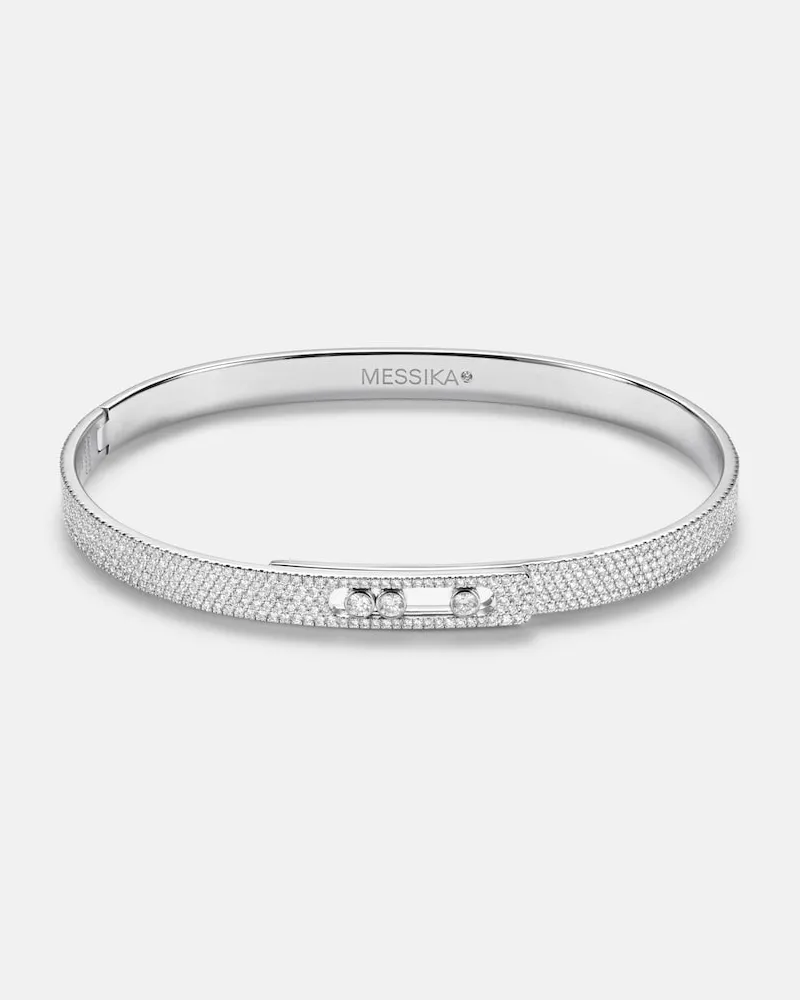 Messika Armreif Move Noa aus 18kt Weißgold mit Diamanten Silber