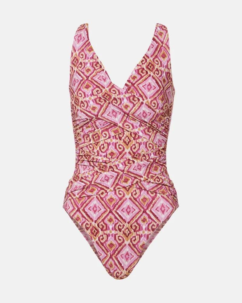 Karla Colletto Bedruckter Badeanzug Basics Rosa