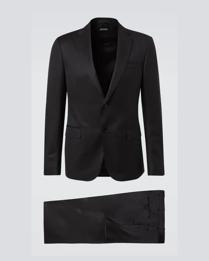 Ermenegildo Zegna Anzug aus Wolle und Mohair Schwarz