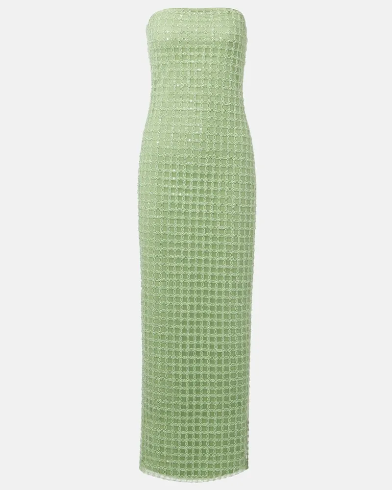ROTATE Birger Christensen Robe mit Pailletten Grün
