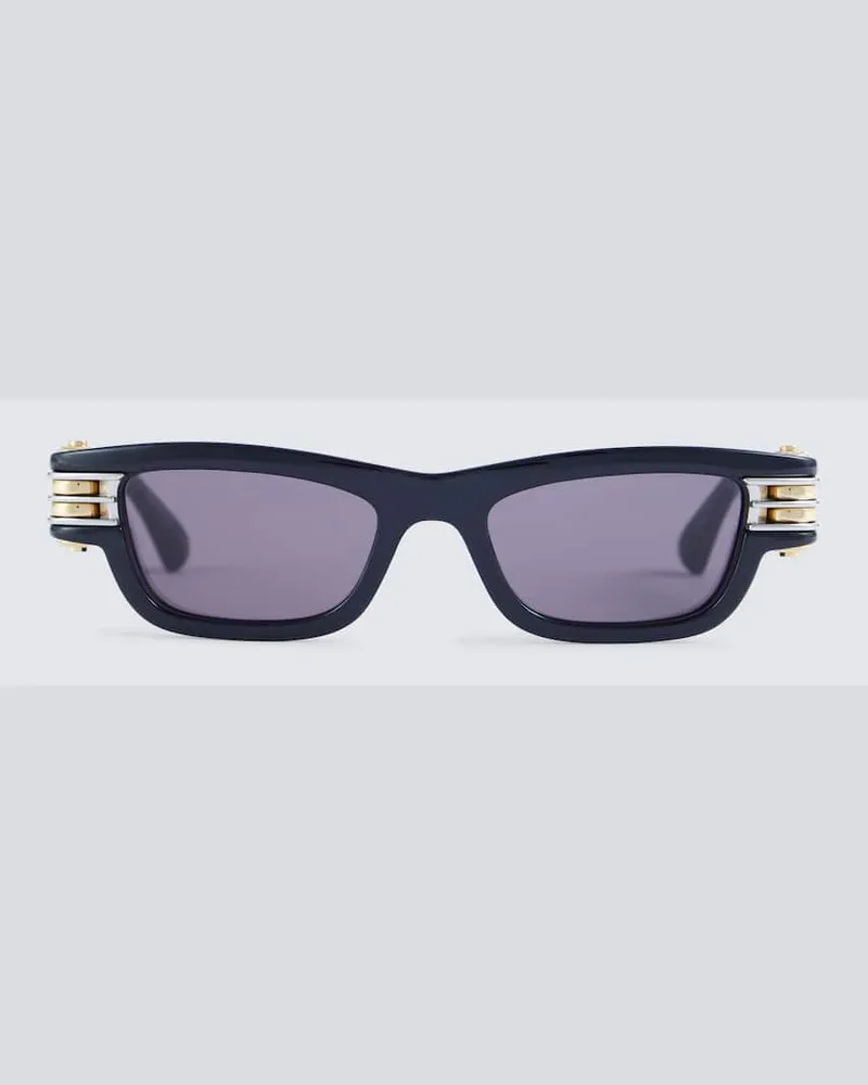 Bottega Veneta Eckige Sonnenbrille Bolt Schwarz