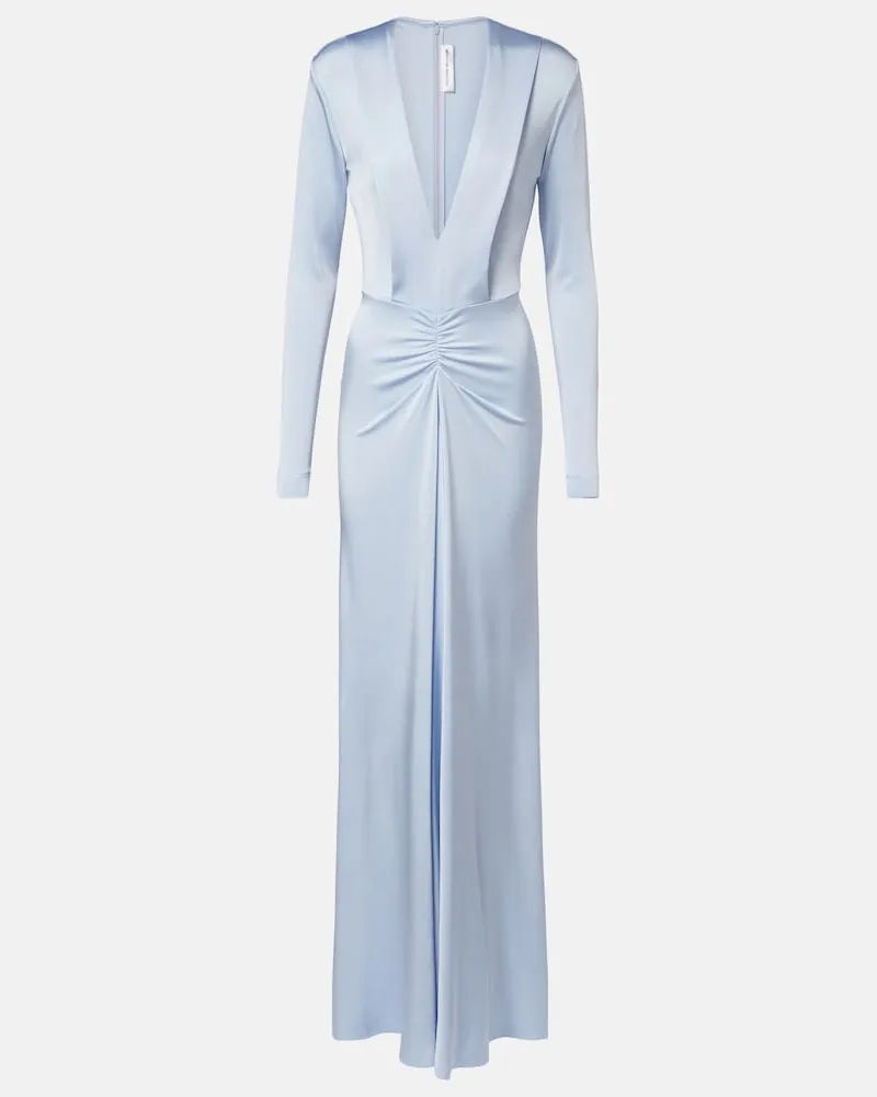 Victoria Beckham Robe aus Jersey Blau