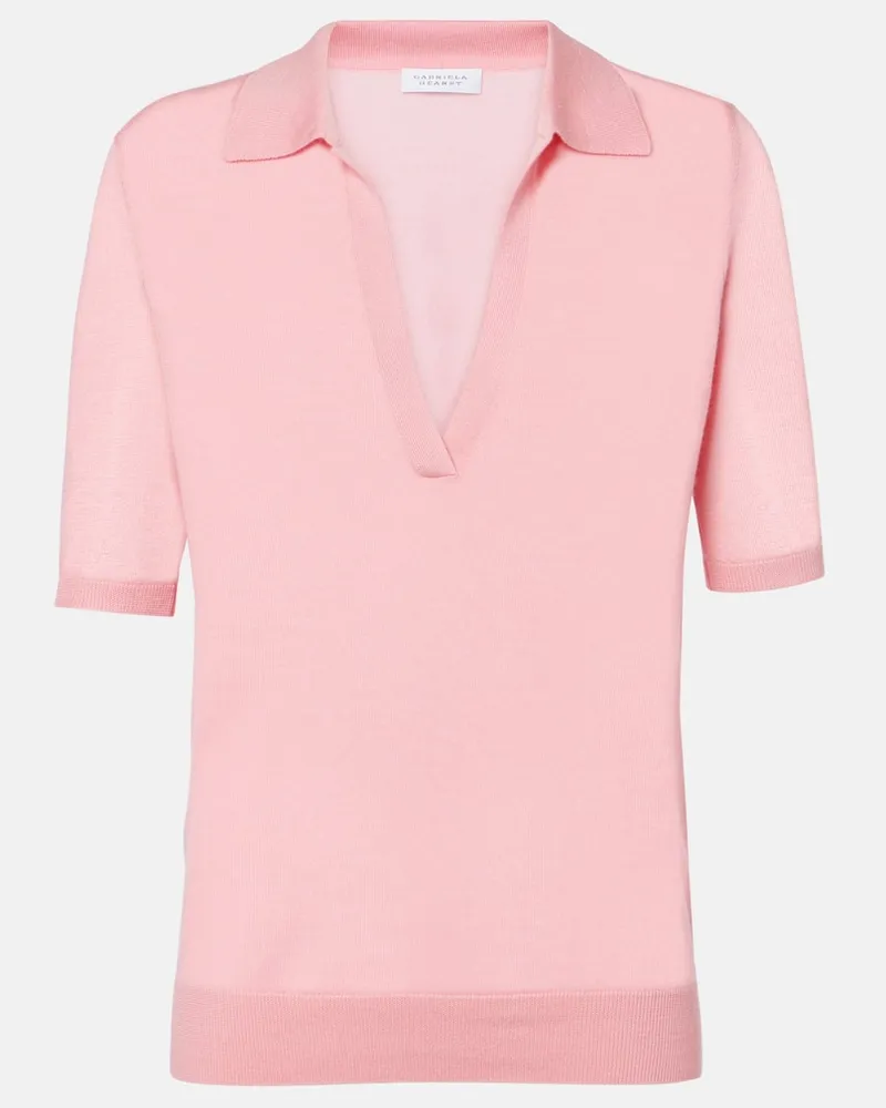 Gabriela Hearst Polopullover Frank aus Kaschmir und Seide Rosa