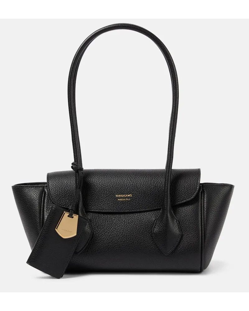 Ferragamo Tote East-West aus Leder Schwarz