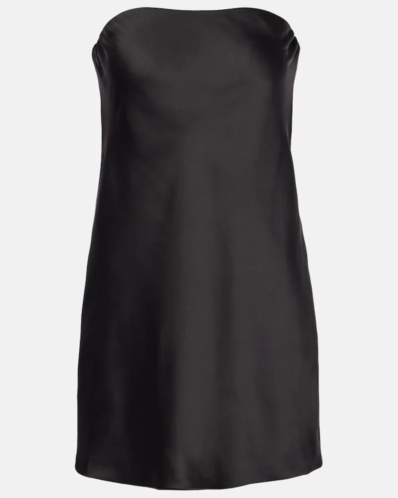 Norma Kamali Minikleid aus Satin Schwarz