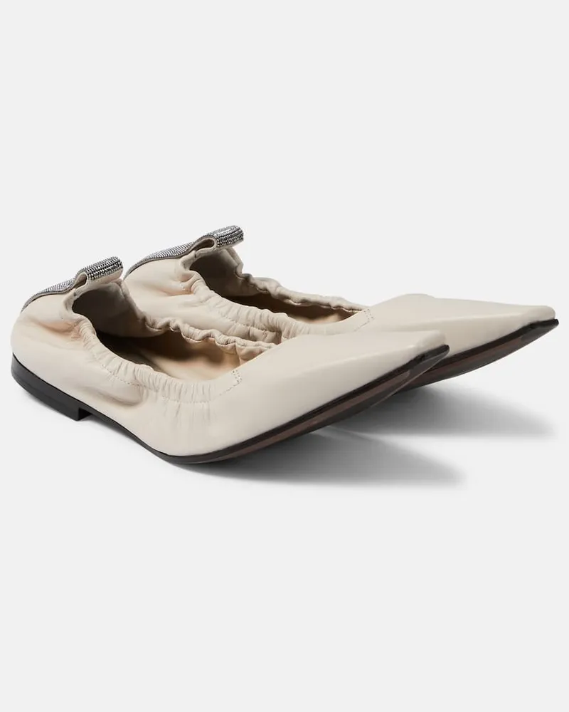 Brunello Cucinelli Ballerinas aus Leder Neutral