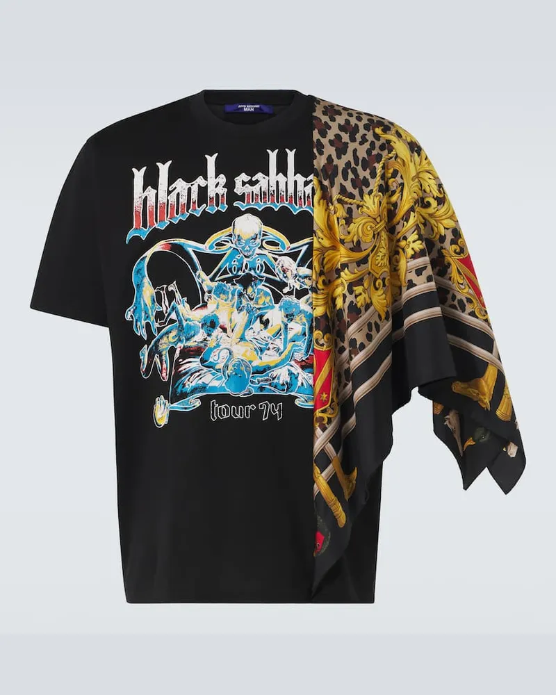 Junya Watanabe T-Shirt Black Sabbath aus Baumwoll-Jersey Schwarz