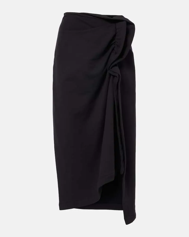 Dries van Noten Midirock aus Baumwolle Schwarz