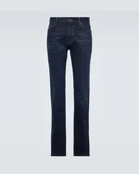 Ermenegildo Zegna Low-Rise Slim Jeans Roccia Blau