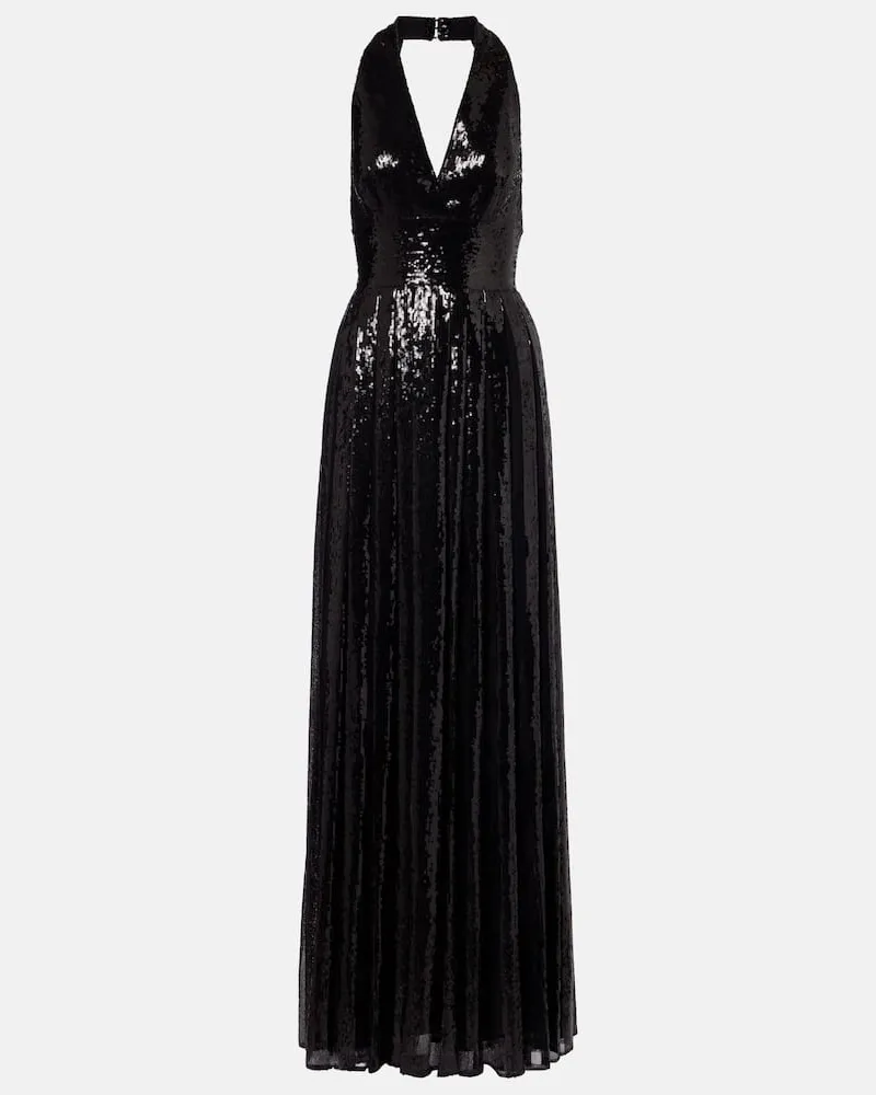 Elie Saab Robe mit Pailletten Schwarz