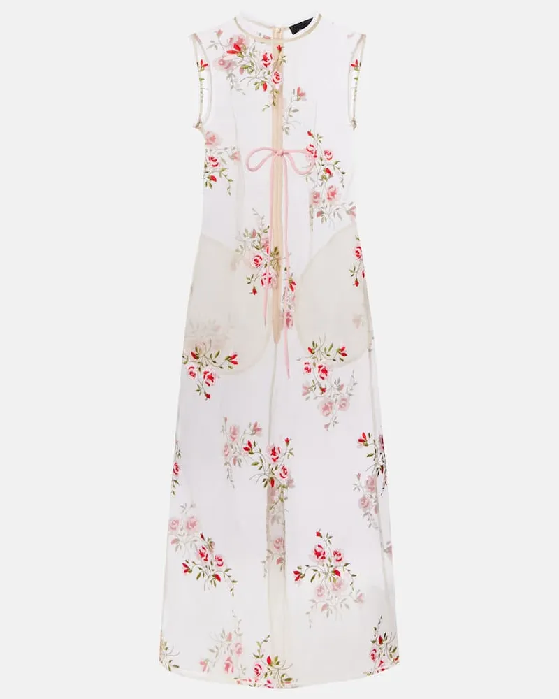 Simone Rocha Besticktes Midikleid aus Organza Beige