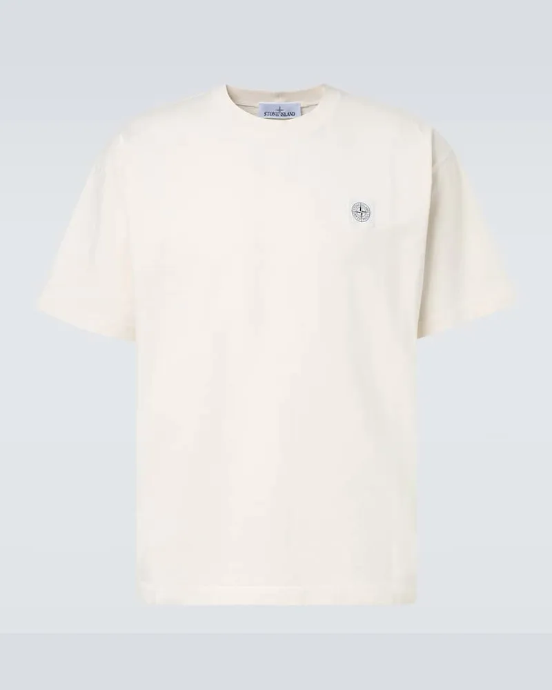 Stone Island T-Shirt Compass aus Baumwoll-Jersey Weiß