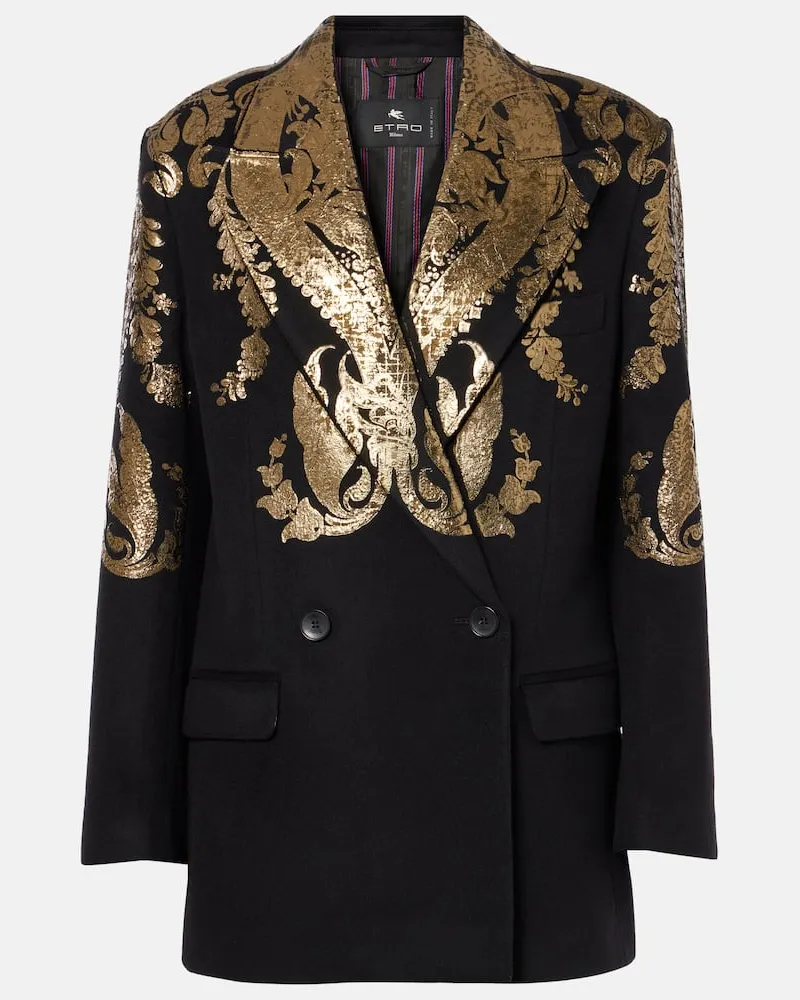 Etro Blazer aus Wolle und Kaschmir Schwarz