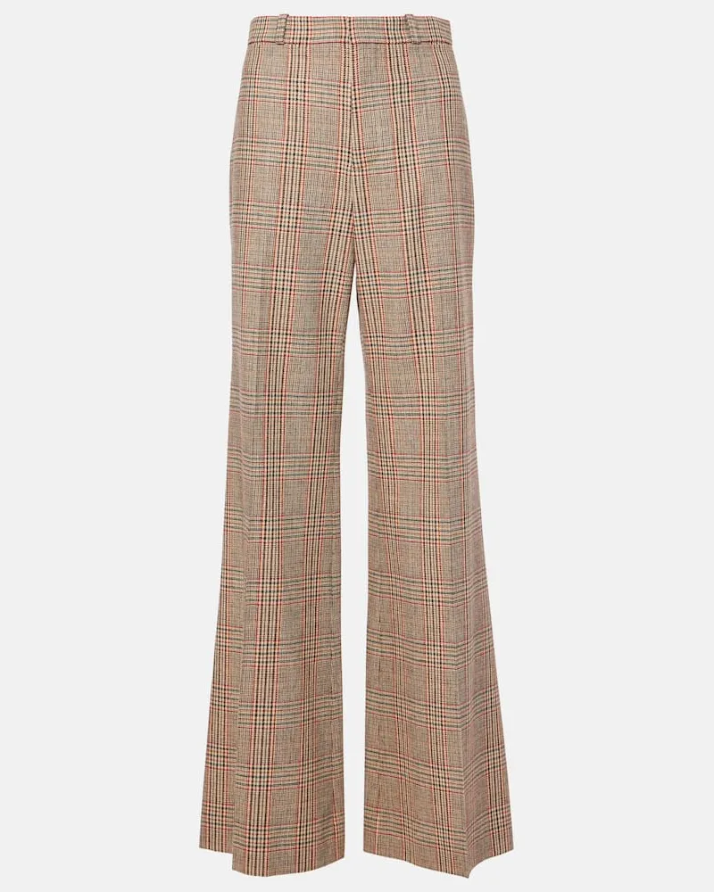 Chloé Chloé Weite Hose aus einem Wollgemisch Braun