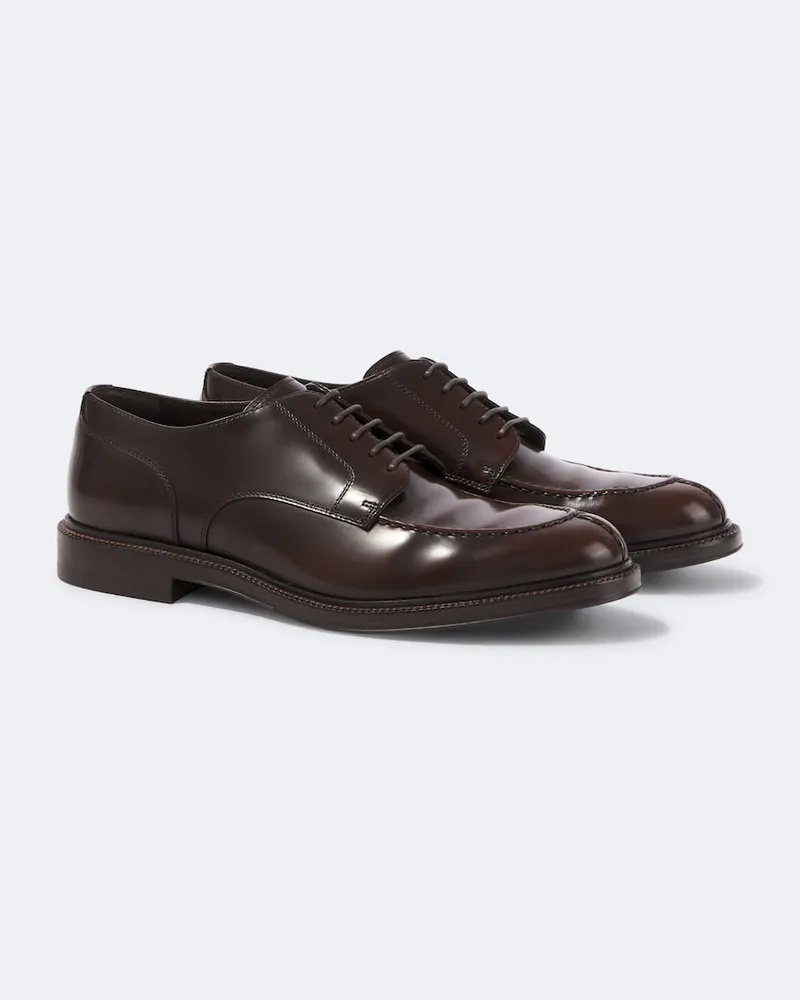 Brunello Cucinelli Schnürschuhe aus Leder Braun