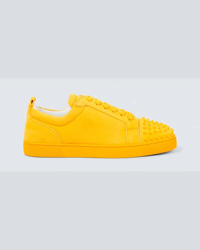 Christian Louboutin Sneakers Louis Junior Spikes aus Veloursleder Gelb