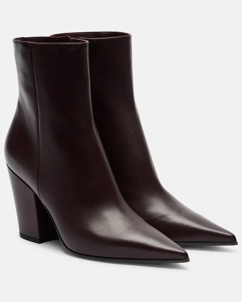 Gianvito Rossi Ankle Boots Keinna aus Leder Burgunderrot