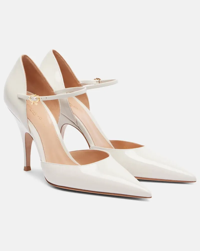 Gianvito Rossi Pumps 95 aus Lackleder Weiß
