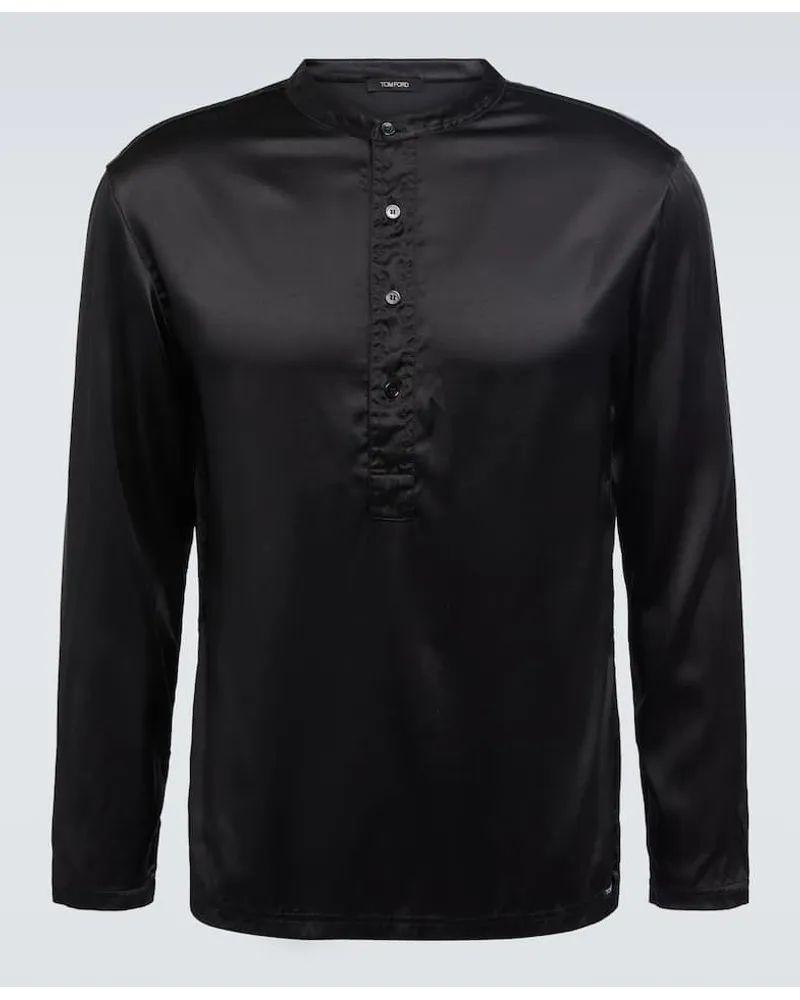 Tom Ford Hemd aus einem Seidengemisch Schwarz