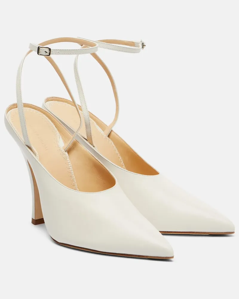 Magda Butrym Slingback-Pumps 155 aus Leder Weiß