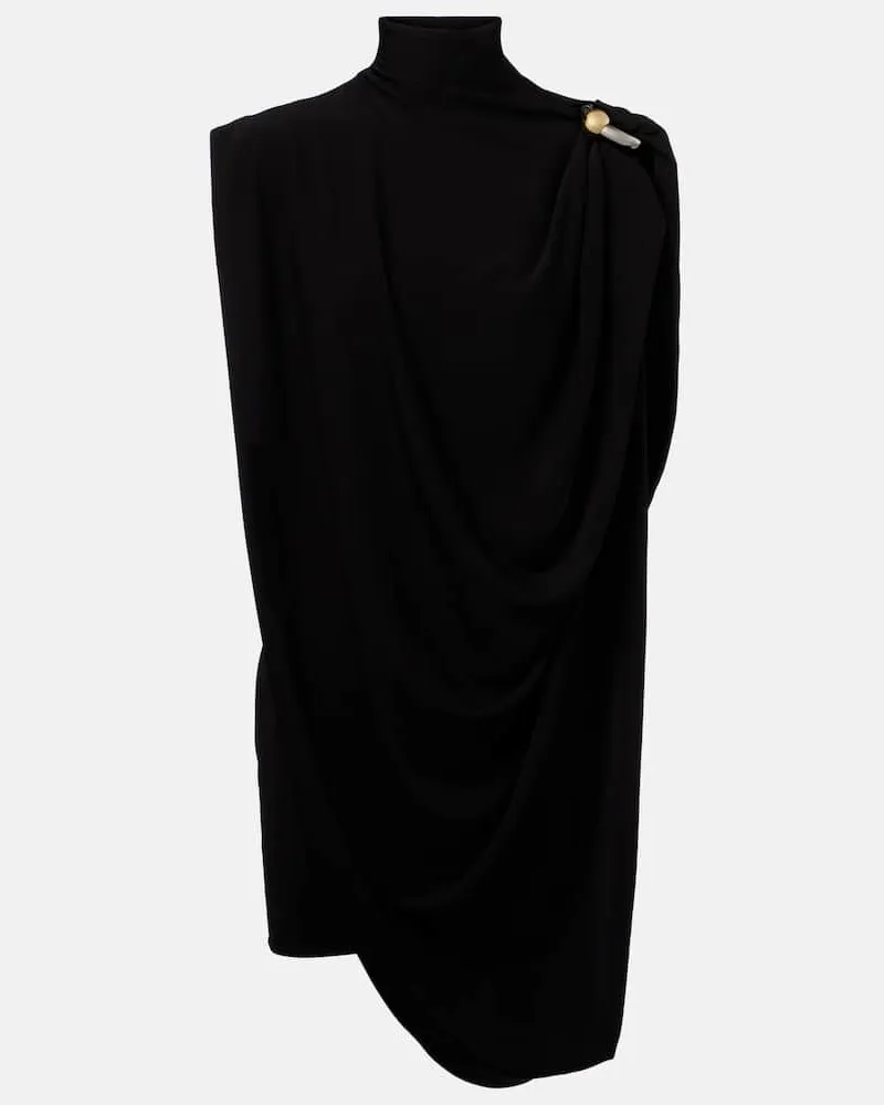 Jean Paul Gaultier Verziertes Minikleid aus Jersey Schwarz