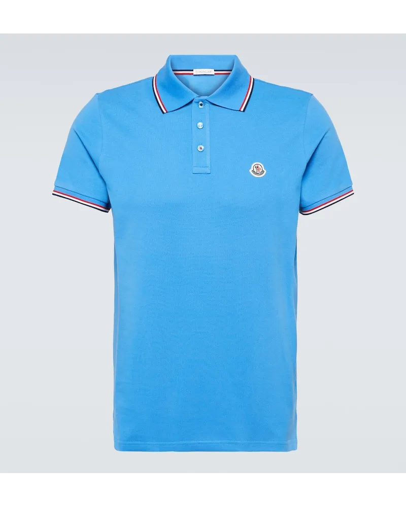 Moncler Polohemd aus Baumwoll-Pique Blau