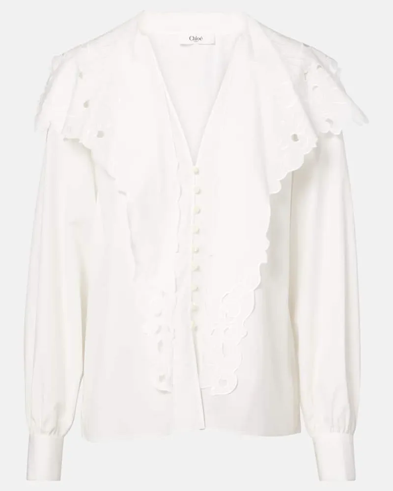 Chloé Chloé Bluse aus Baumwoll-Popeline Weiß