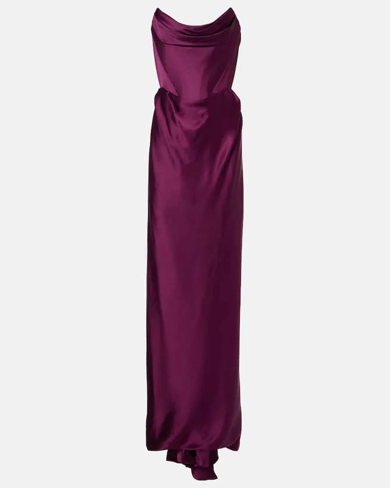 Vivienne Westwood Bustier-Robe Galaxy aus Satin Violett