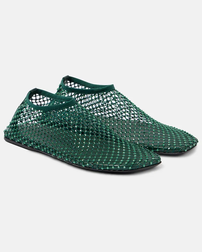 Christopher Esber Slip-Ons Minette aus Mesh mit Kristallen Grün