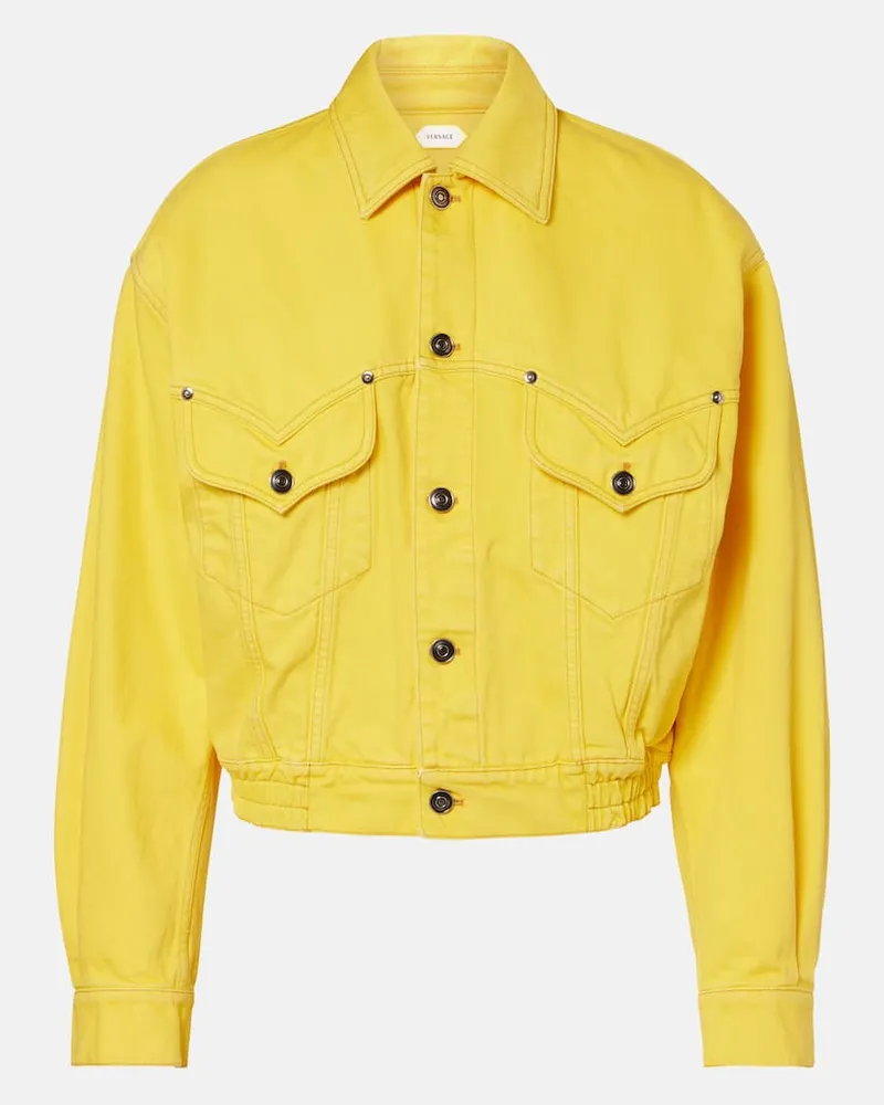 Versace Blouson aus Denim Gelb