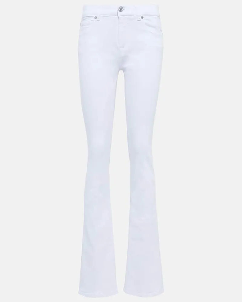 7 for all mankind High-Rise Slim Jeans Bootcut Optic Weiß
