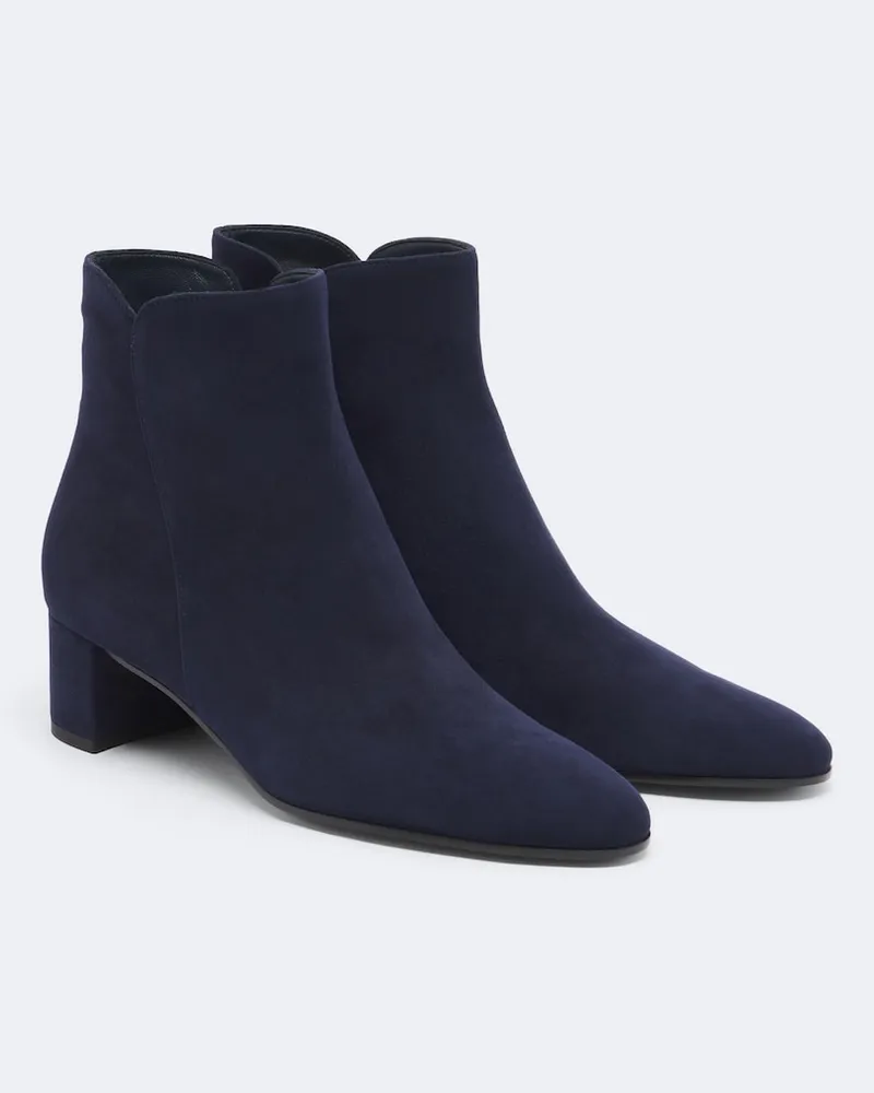 Gianvito Rossi Ankle Boots Lisa aus Veloursleder Blau