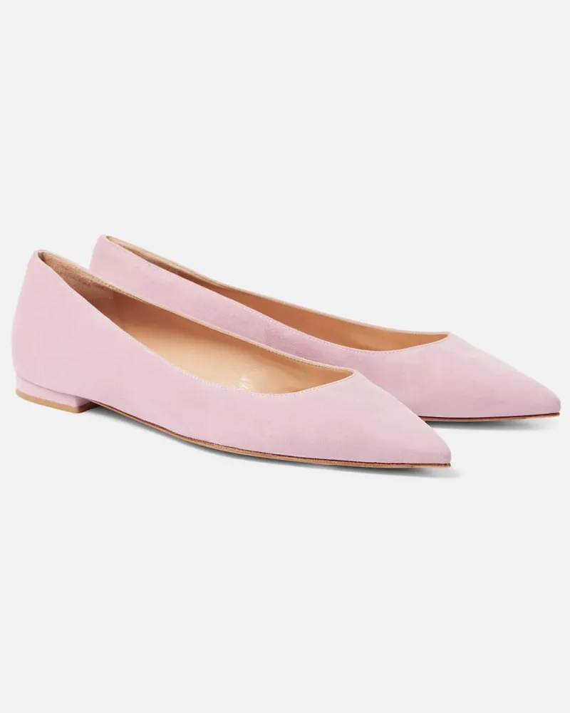 Gianvito Rossi Ballerinas Gianvito Flat aus Veloursleder Rosa