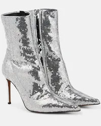 Alexandre Vauthier Ankle Boots mit Pailletten Silber