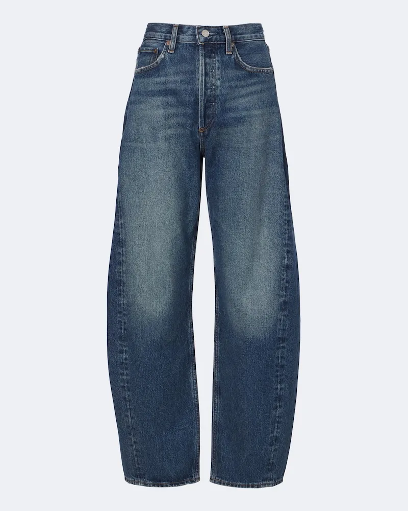 AGOLDE Barrel Jeans Luna Pieced Blau