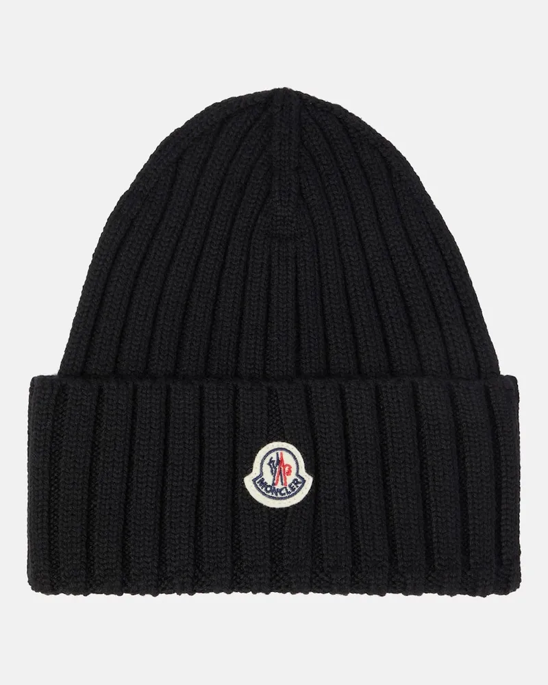 Moncler Beanie aus Schurwolle Schwarz