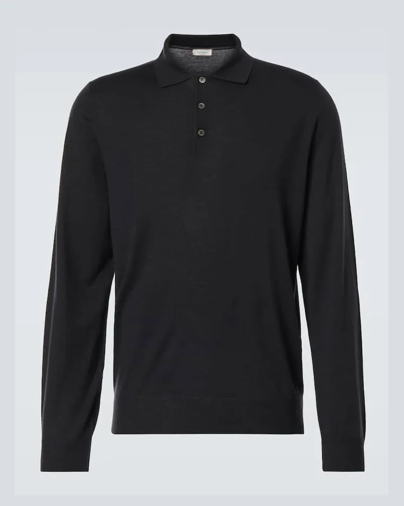 Canali Polopullover aus Kaschmir Schwarz