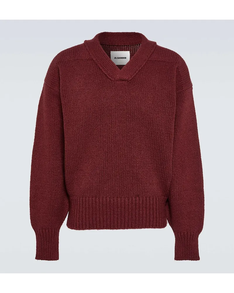 Jil Sander Pullover aus einem Baumwollgemisch Rot