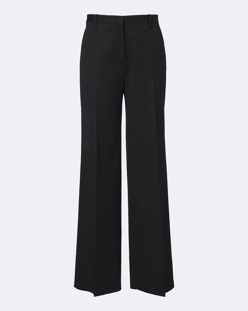 Fendi Weite Hose aus Schurwolle Schwarz