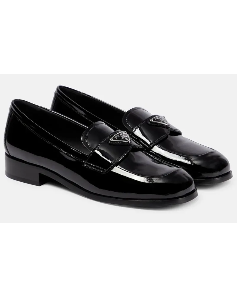 Prada Loafers aus Lackleder Schwarz