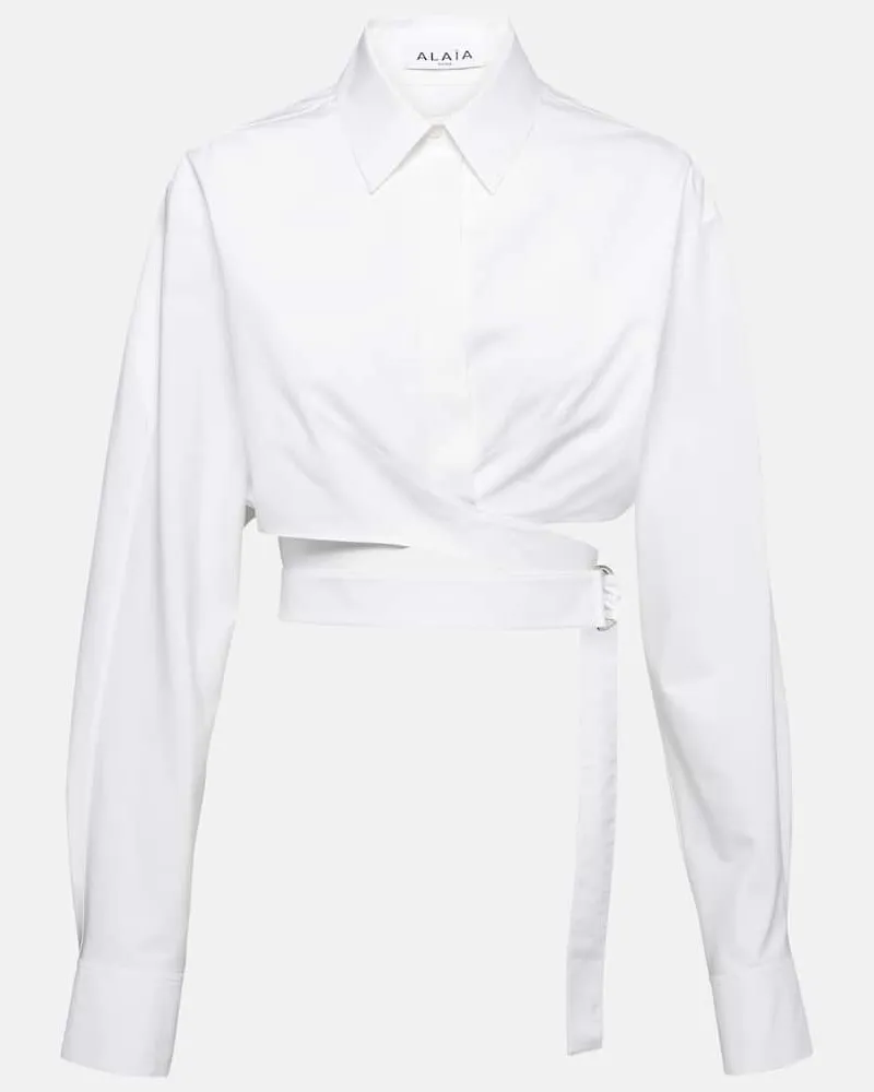 Alaïa Alaïa Hemd aus Baumwollpopeline Weiß