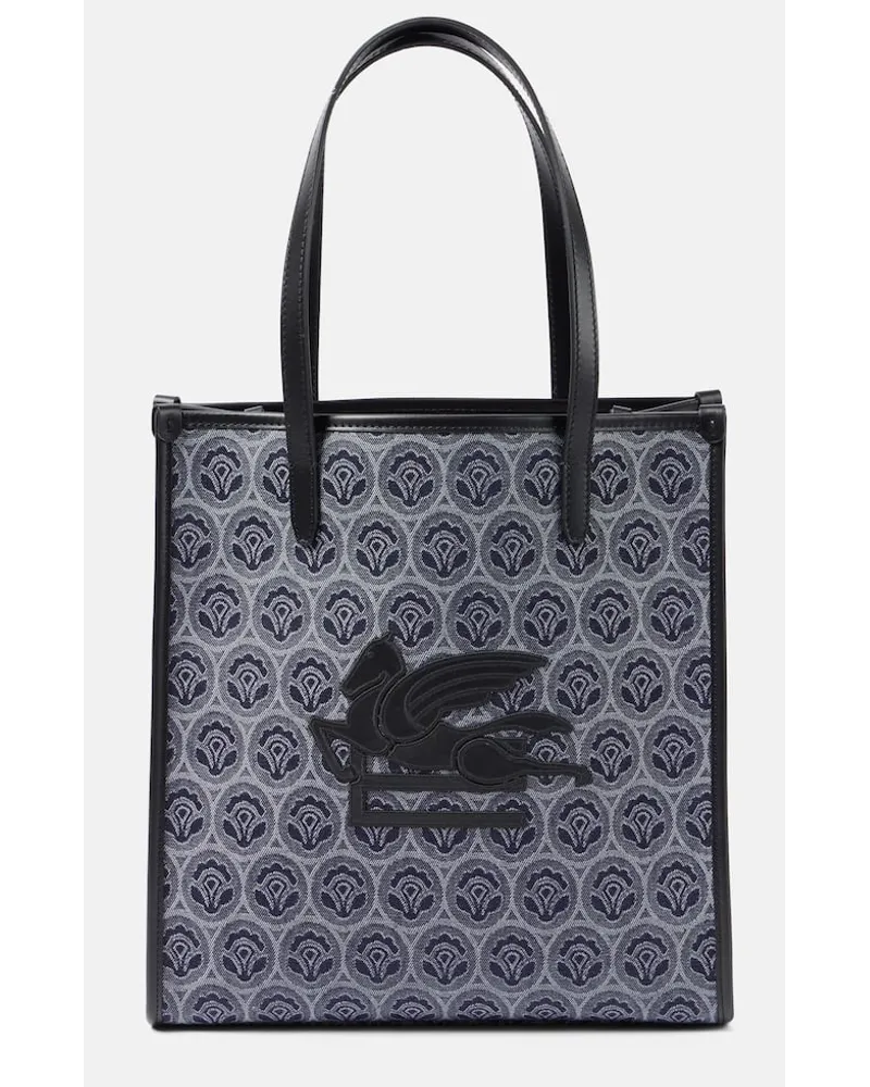 Etro Tote Love Trotter Medium aus Denim Blau