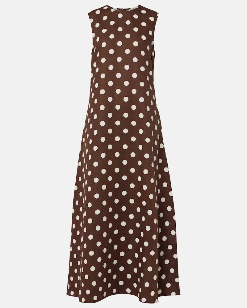 ASCENO Maxikleid Tallin aus Leinen und Baumwolle Braun