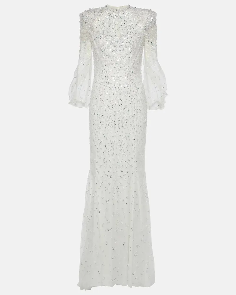 Jenny Packham Bridal Robe Hedda mit Kristallen Weiß