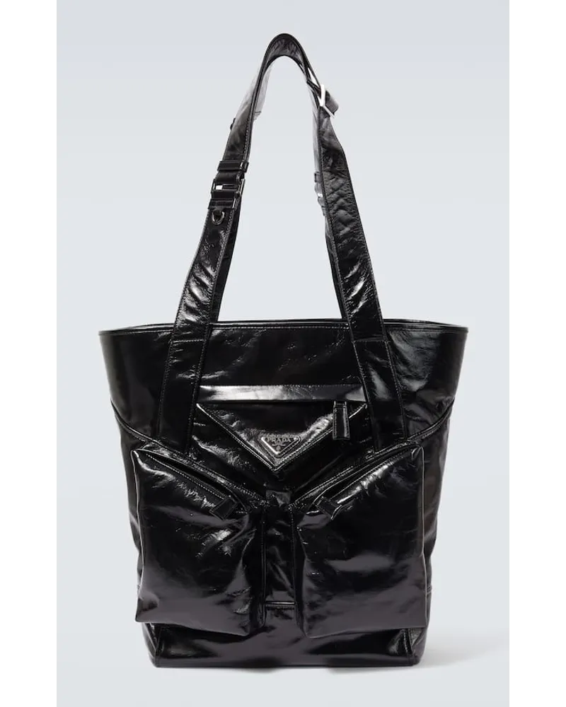 Prada Tote aus Leder Schwarz