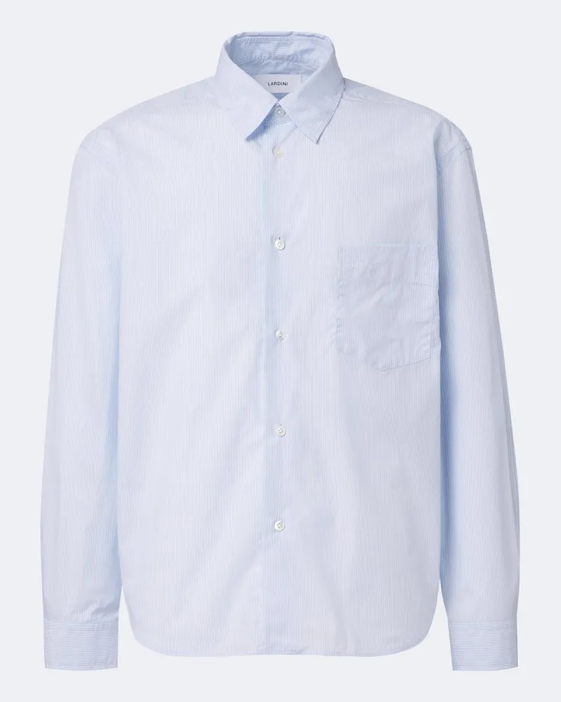 LARDINI Hemd aus Baumwoll-Popeline Blau