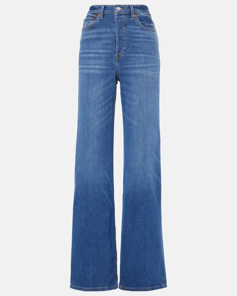 RE/DONE High-Rise Wide-Leg Jeans ’70s Blau