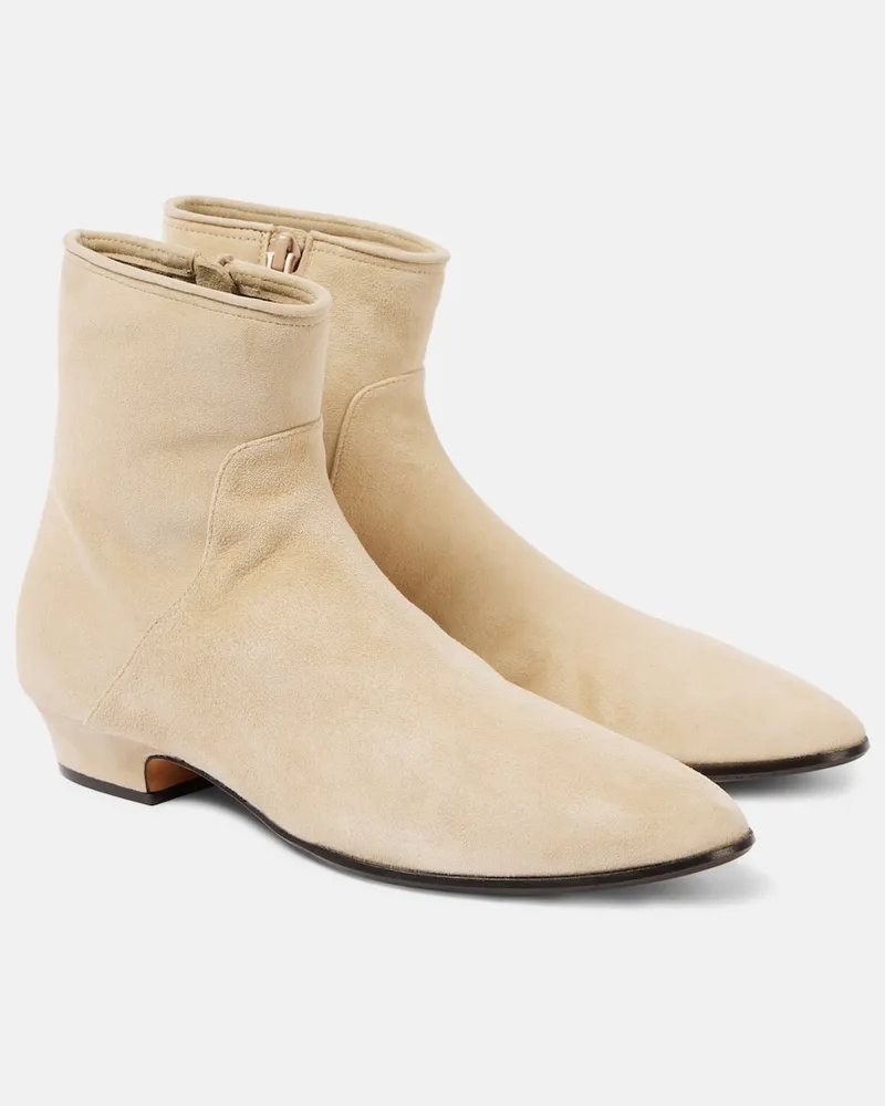 The Row Ankle Boots Awar 25 aus Veloursleder Beige