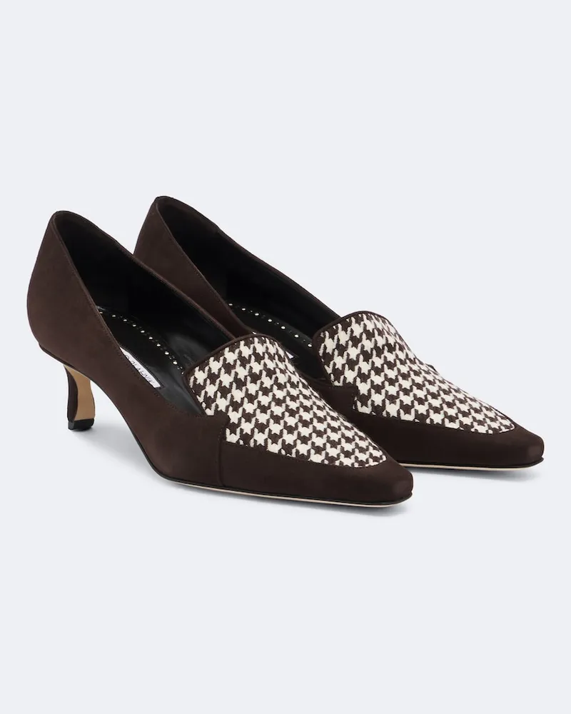 Manolo Blahnik Pumps Petusi aus Veloursleder Braun