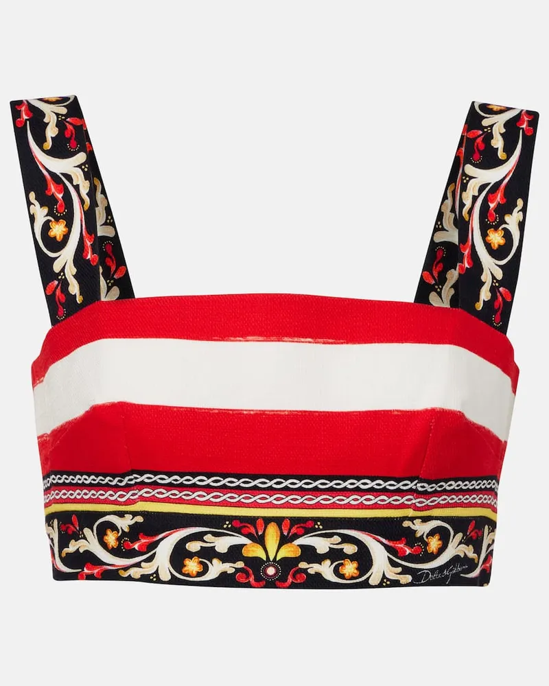 Dolce & Gabbana Bustier-Top Taormina aus einem Baumwollgemisch Rot